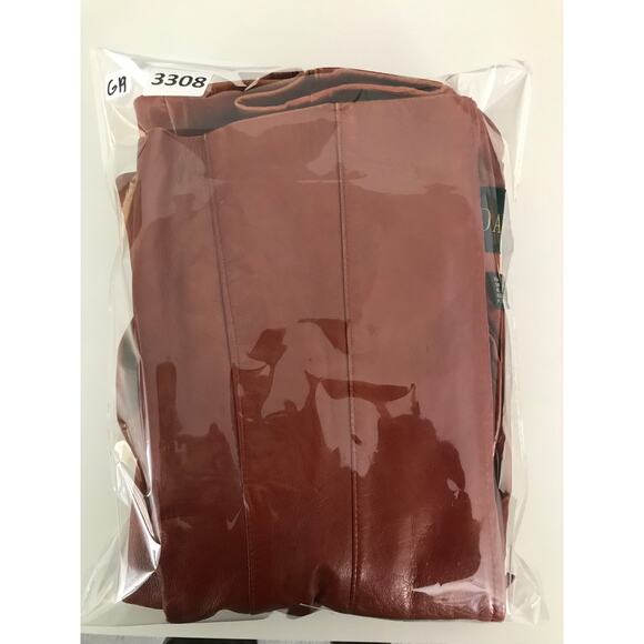 Danier Leather Jacket Womens Size 8-10 Caramel Brown Zip Front Satin Lined - Picture 9 of 9